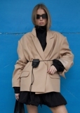 ЖАКЕТ EXTRA-OVERSIZE С ШЕРСТЬЮ BEIGE