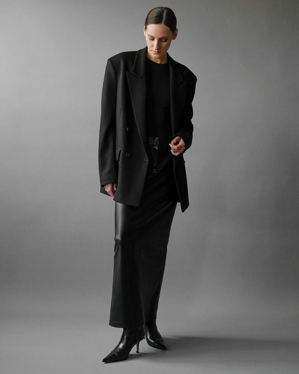 ЖАКЕТ ЖАККАРД ДВУБОРТНЫЙ  BLACK